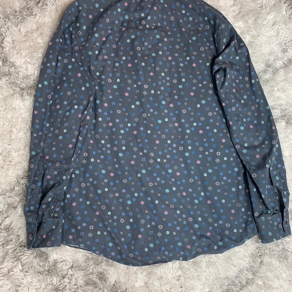 Perry Ellis Slim Fit Blue Shirt Size Large - Picture 6 of 9